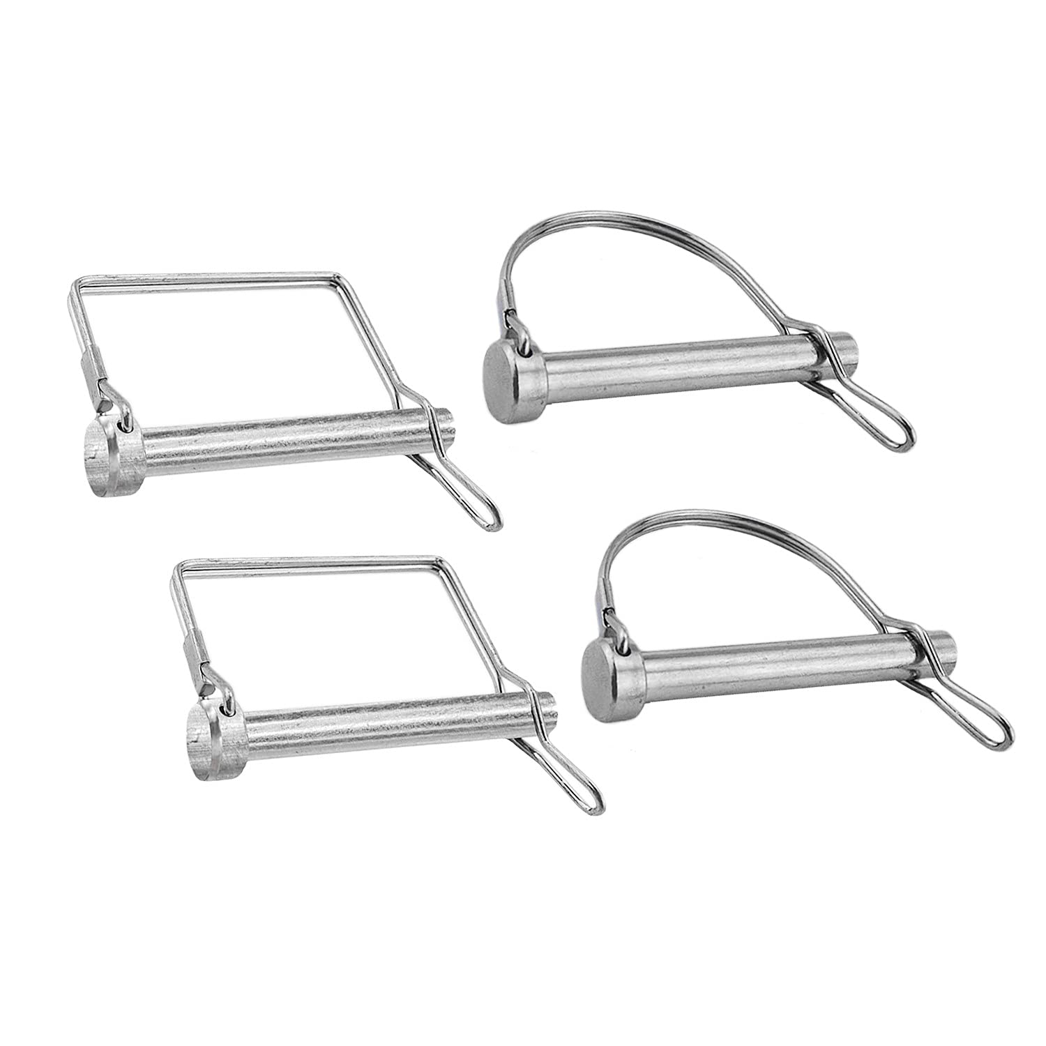 自動安全カプラーピン 3/8インチ x 2.76インチ (9.5mm x 70mm) 正方形とアーチの2つの形状 頑丈なシャフトロックピン (4パック/8パック) (シルバー 4パック) 5,929円