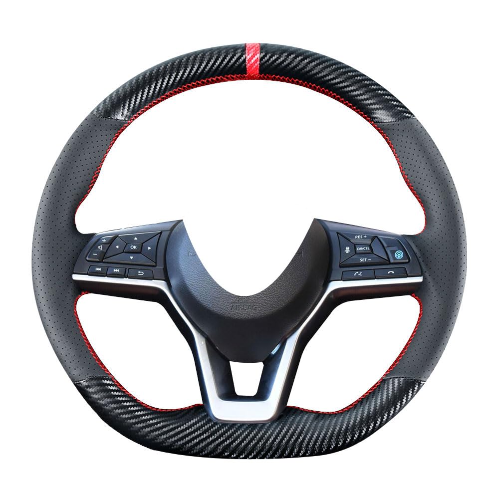 ステッチカーボンファイバーハンドルカバー 日産ローグ 2017-2020 岩礁蹴りつける 2018-2020 アルティマ 2019-2021 セン虎 バーサ 2020 2021 15in レザーインテリアアクセサリー