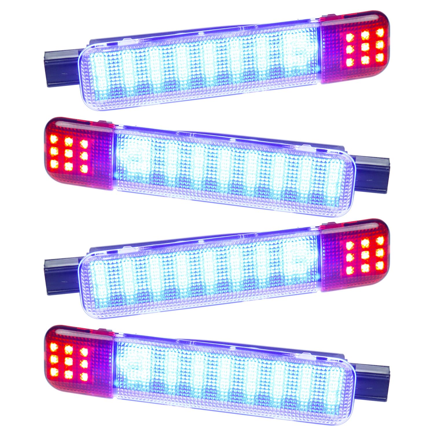 4個 LEDインテリアサイドドアパネルライト シボレーシエラGMC C/K、ユーコンシルバラード1500 2500 3500 アバランチ サバーバン Hum-mer H2 ブルー&レッド ステップライトアセンブリ