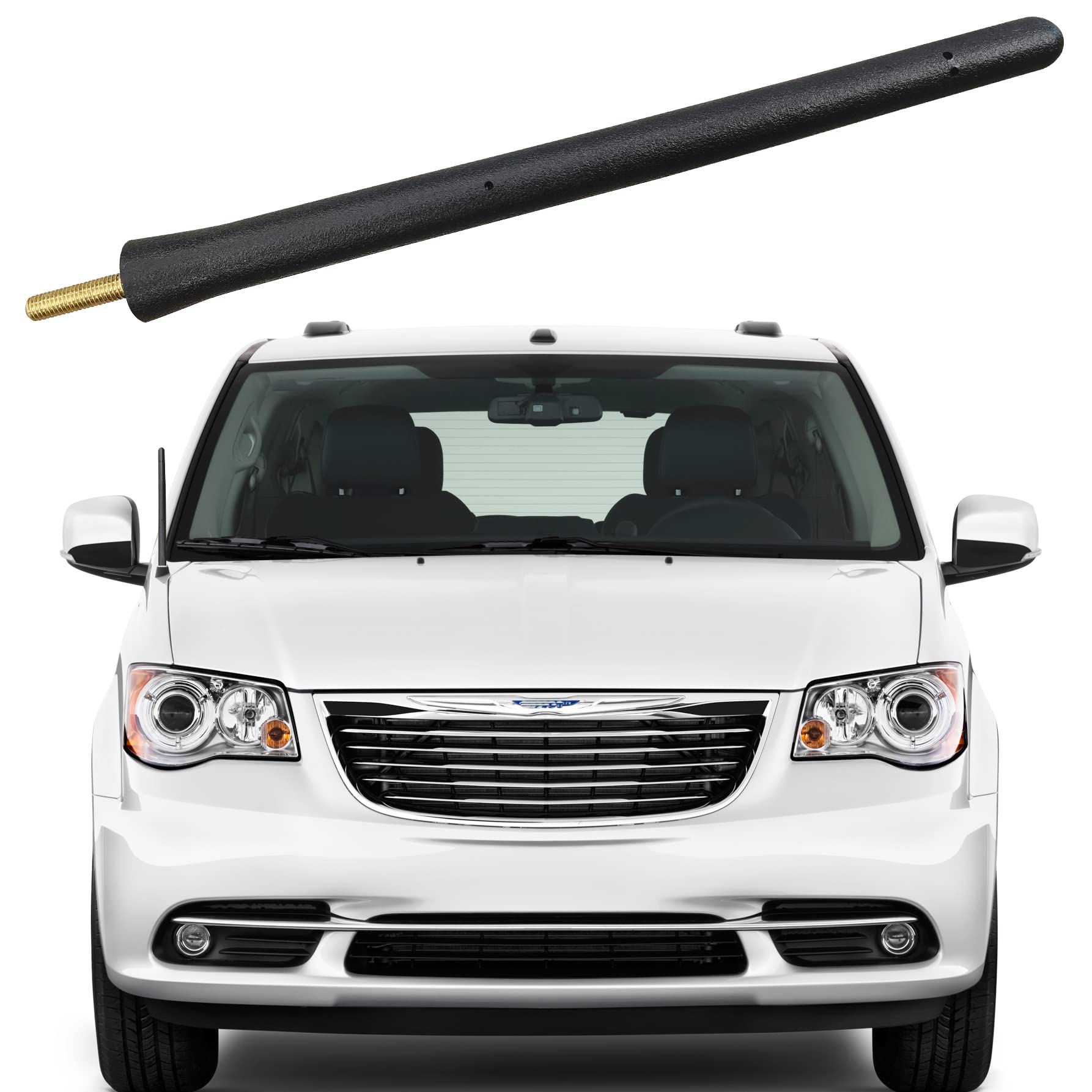 ショートアンテナ Chrysler Town \u0026amp; Country (2008-2016) ラジオプレミアム受信 - 6 3/4インチ 洗車防止 内部銅コイルアンテナマスト交換用