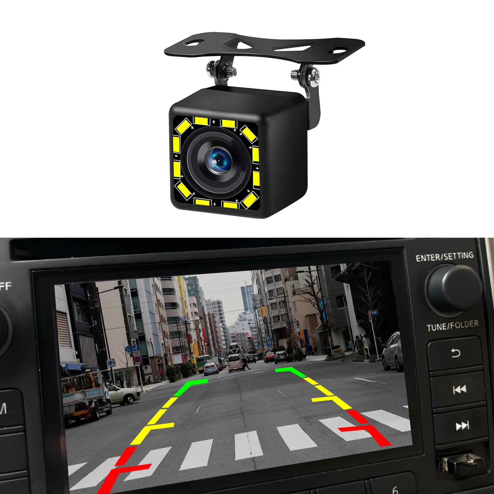 車用バックアップカメラ 防水カーバックカメラ Ultra HD 12LEDナイトビジョン 150°広角 カーバックバックカメラ バックバックカメラ 車 SUV トラック対応