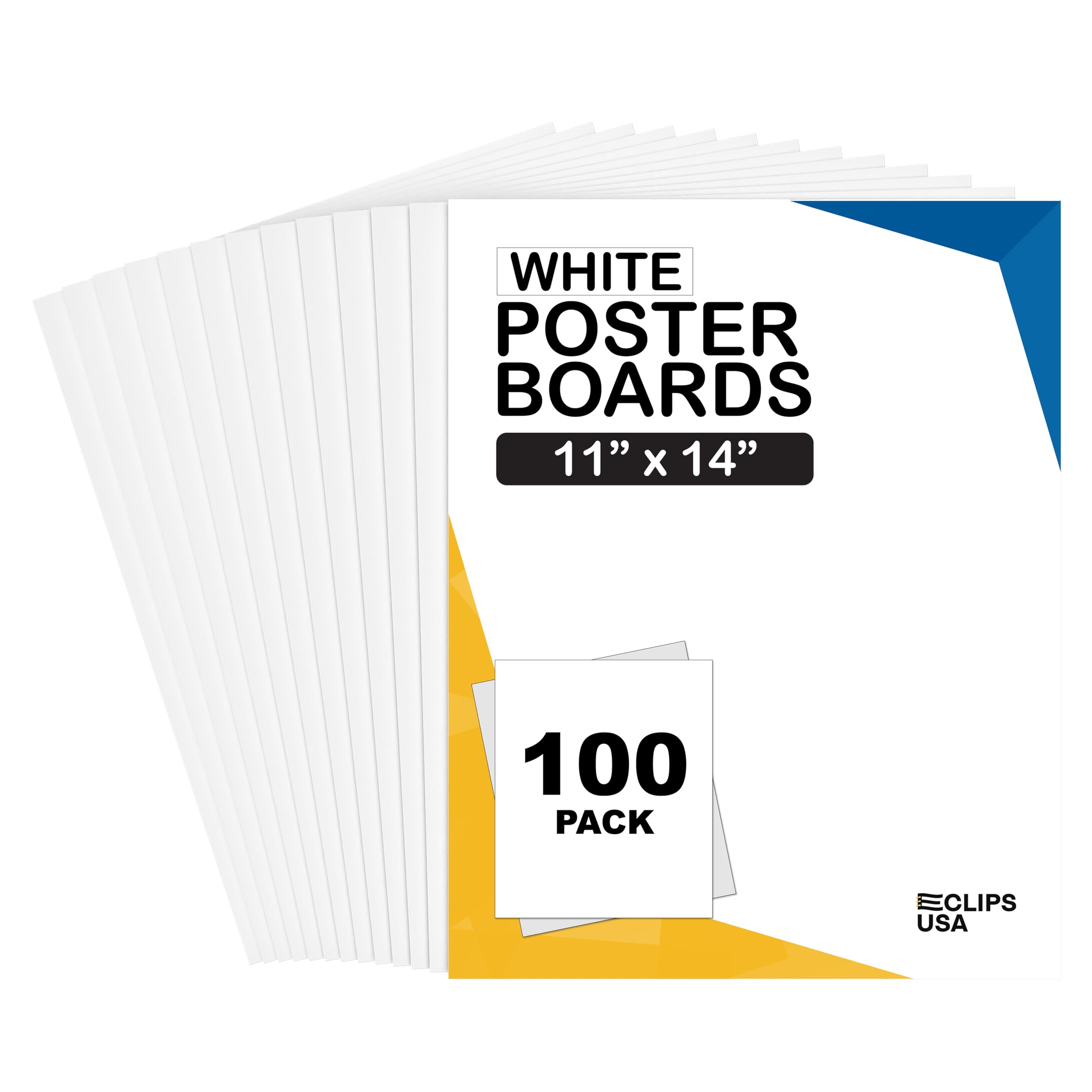 ホワイトポスター用紙 11x14、100枚パック - ポスターボードバルク、学用品。