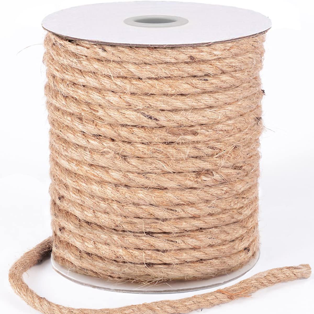 HOMYHOME ジュート荷縄 10粍 100フート 生まれながら麻荷縄 ジュートより糸 ヘシアンロープコードクラフト 猫 スクラッチポスト ガーデニング 老人ホーム インダストリアル 荷拵え 美術\u0026amp;手工芸品 飾りつけバンドル