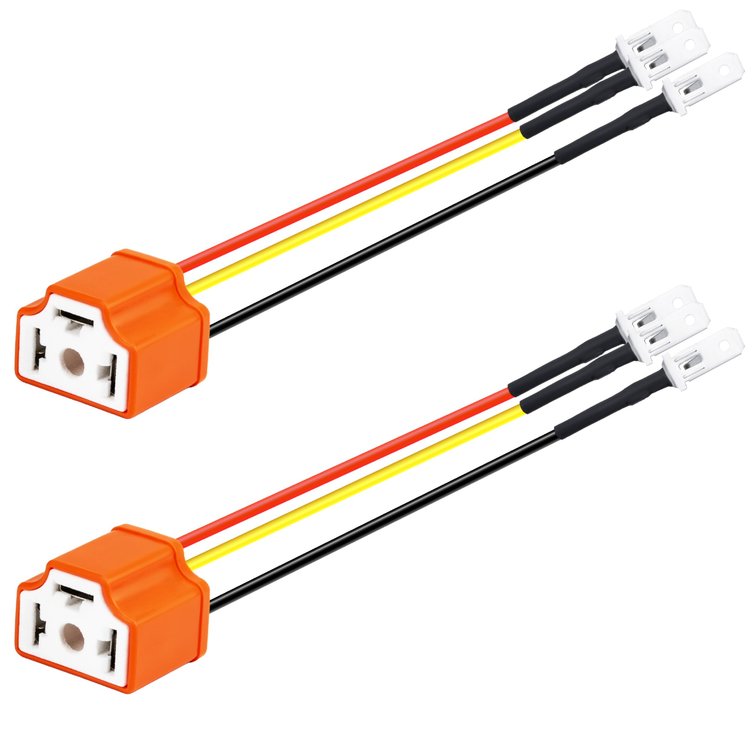 H4 HB2 9003ヘッドライトソケットワイヤーコネクター2個、16AWGセラミックヘッドライトコネクター、配線ハーネスプラグ、車、トラック、ボート、マリンヘッドライトフォグライトに対応|明金万代