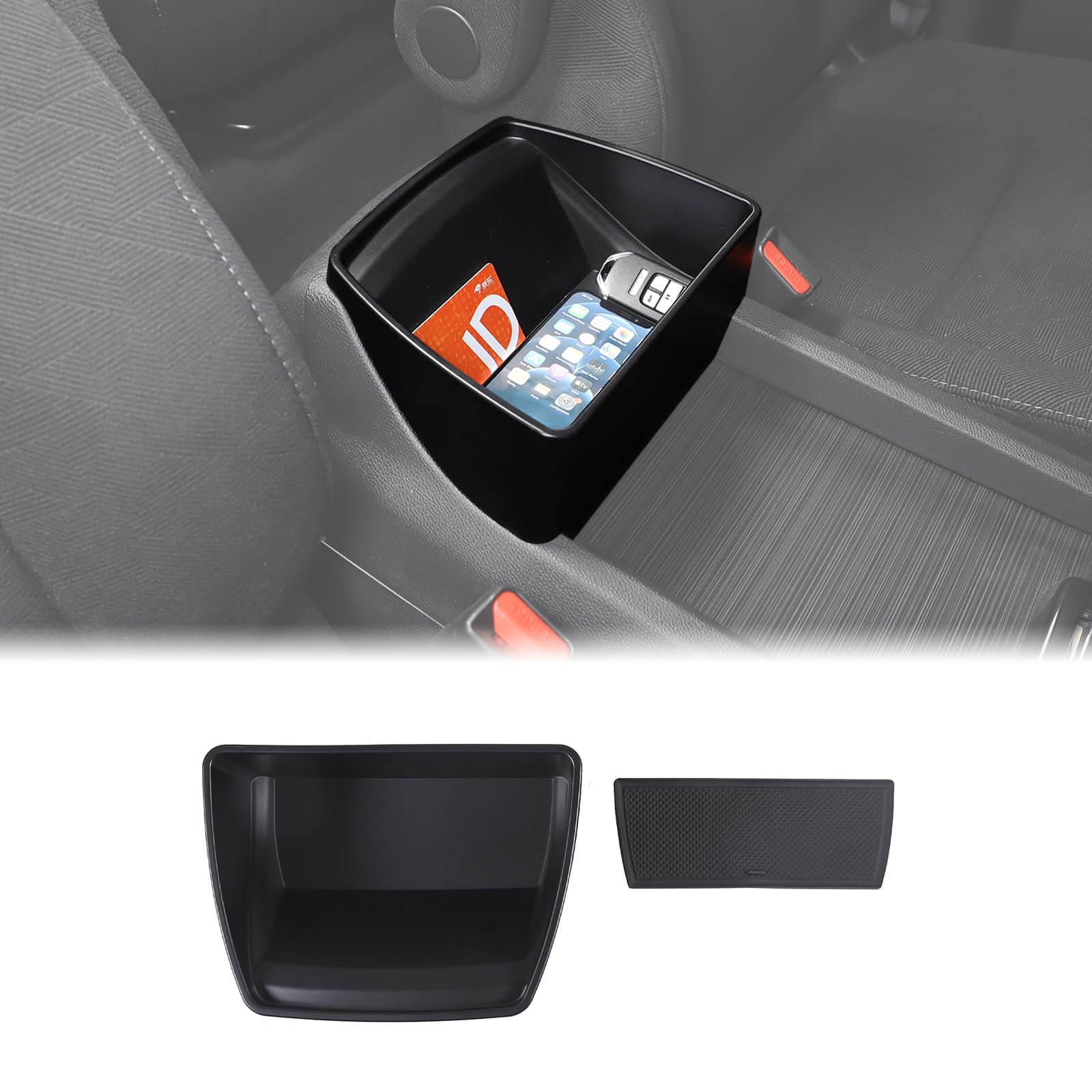 センターコンソールオーガナイザートレイ ホンダ パイロット 2016-2022/ Ridgeline 2020-2023/ Passport 2019-2023 アクセサリー セントラルコントロール アームレスト セカンダリ収納ボックス ABS樹脂