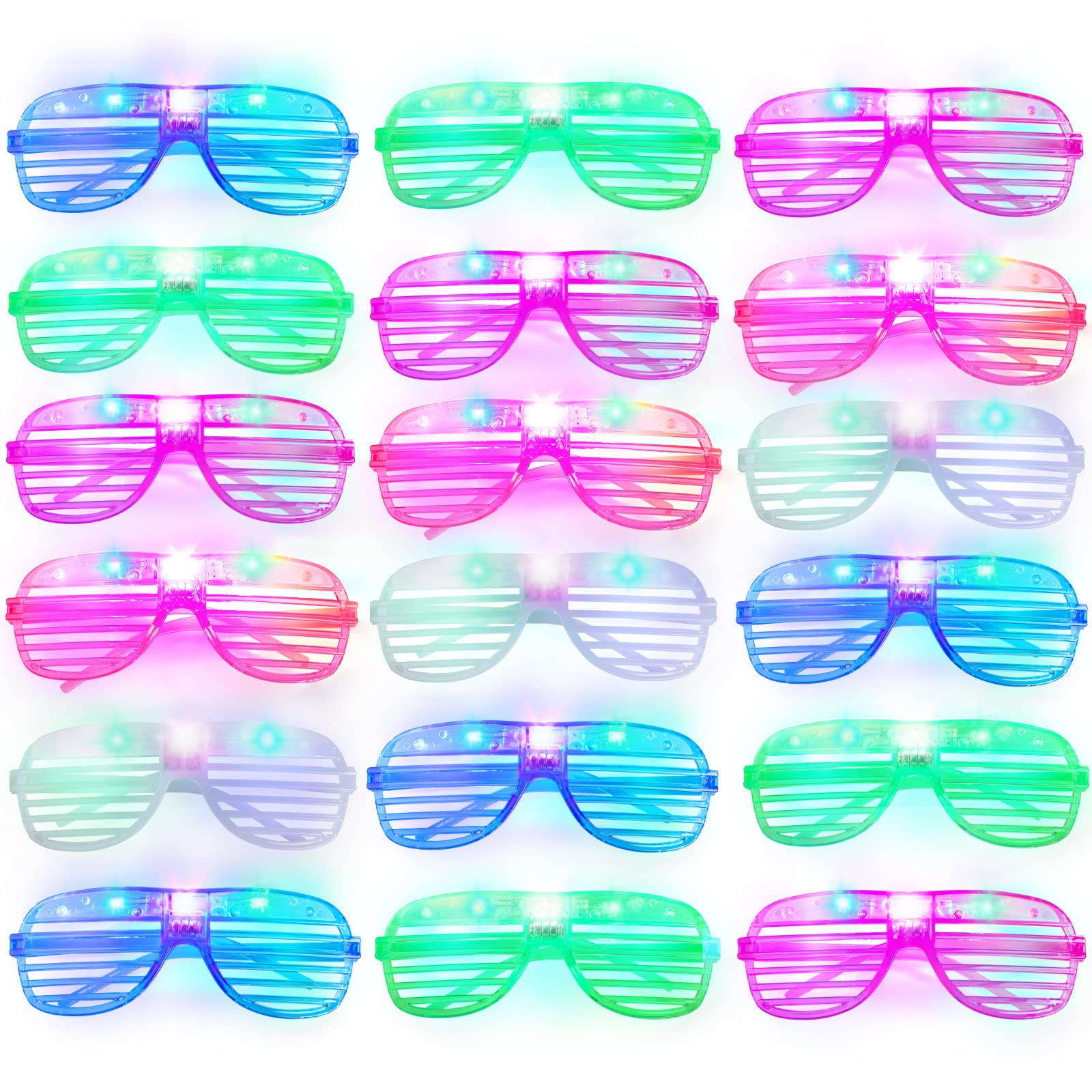 Hxezoc ライトアップ水呑み まっ暗がりで光るLED眼鏡 80年月日 90年月日 寄りあい不死化品 可塑性物質眼鏡 赤ちゃん 成年者 ネオンパーティーサングラス 生まれ落ちる日 御芽出度 音楽会 カーニバル 学校寄りあい備品 15個風呂敷き包み