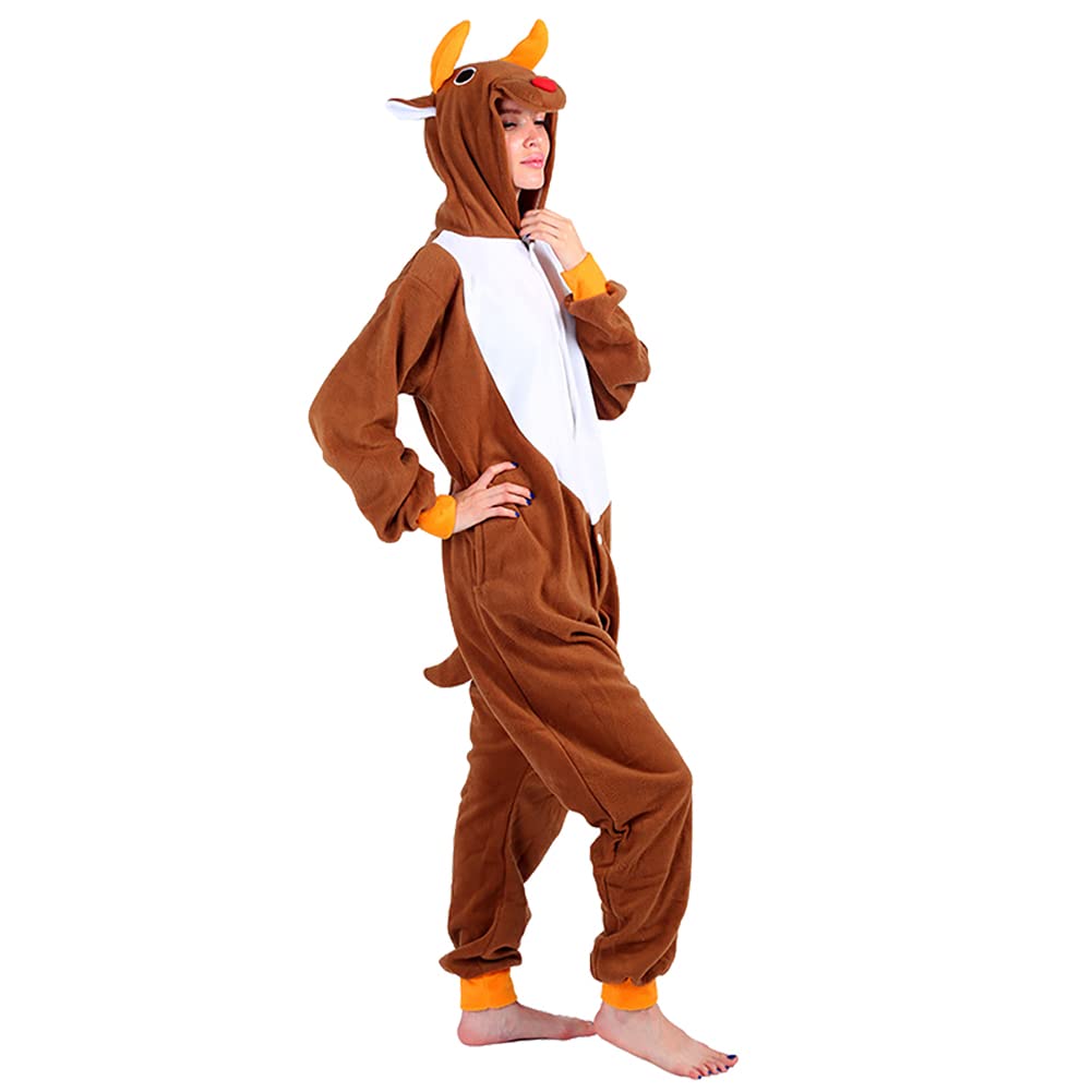 [NC] 馴鹿 着ぐるみ コスプレ お召しもの 気が大きい大きさ 介護ホームお召しもの 寝巻き 超好いたらしい もの柔らか 毛の荒物 馴鹿 成年者用 S-M-L-XL (L)