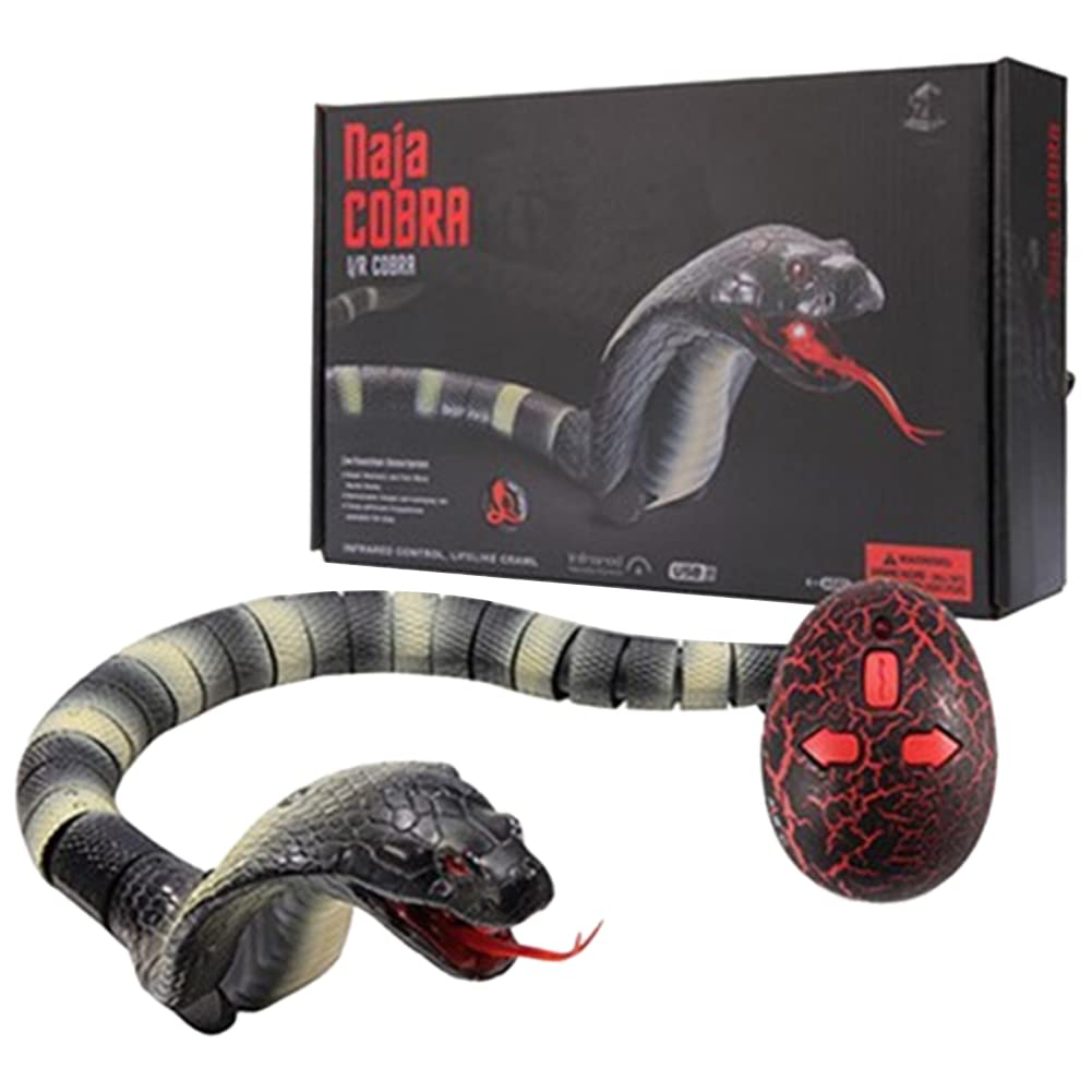 遊び道具 蛇 遠隔操作RC コンピューターシミュレーション コブラ ノベルティガラガラ 長蛇 赤外線 リモートコントロール 蛇 遊び道具 (黒いこと)
