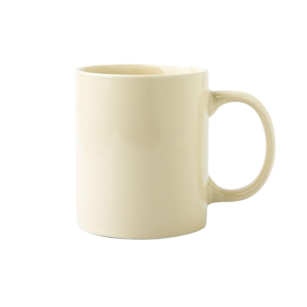 Ladfrol 2個入り口・入口コーヒーティーカップ朝ごはんミルクオートミールマグセラミックカップセット (牛乳黄色,水呑み) [並行輸入品]