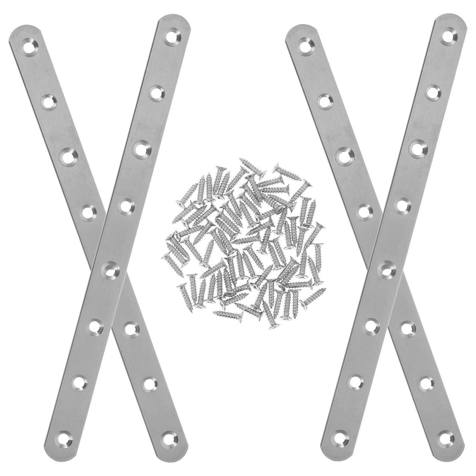 Veemoon 245粍 8穴ステンレス鋼製木目細か鉤括弧 4個 くっ付ける用螺旋釘付 用材用サポートブレース 手道具箱相応う 取りつくろう強化用工業用ハードウエア