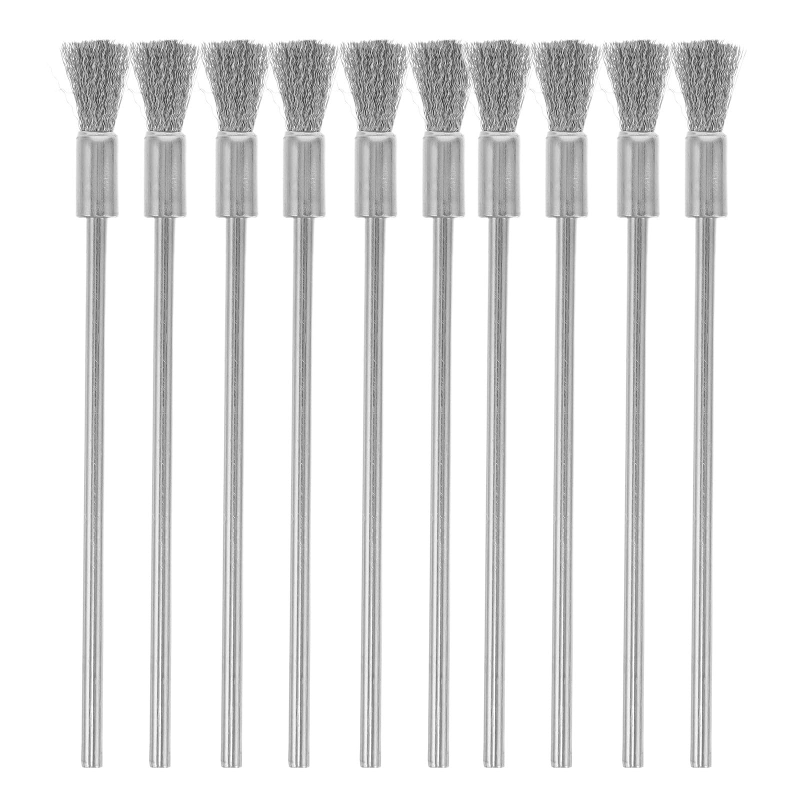 Veemoon 10個入り口・入口ステンレス鋼製取りひろげる手持ち部分付き添い人スチールワイヤーブラシ 実業用機械類および鉄道車両の洗い濯ぎに至適 牢固たるなワイヤーブラシヘッド余す所なくな検査と修理相応う