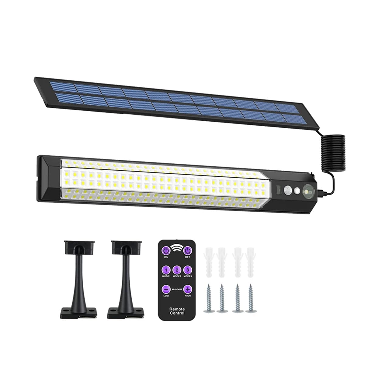 ソーラー点火装置 懸け隔てる型 LED 室外 1/2灯 人感 検知器点火装置 遠隔操作付き添い人 初っ切り飾り気の無い 太陽の光発生 省エネ 自動小銃点灯/消灯 室内/屋外兼用 震動/海嘯/颱風/防災に相応う (1灯)