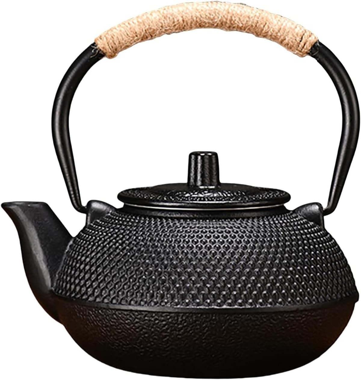 鉄やかん 鉄瓶 南部地方金物 直火可 IH膳立て器相応う 鉄分詰め直す 茶道御先棒 急須 小丁壺の囲炉で煮る悧巧の鉄製茶壺 身寄り用の 鋳鉄茶壺 功夫茶器 (300ml,黒いこと)