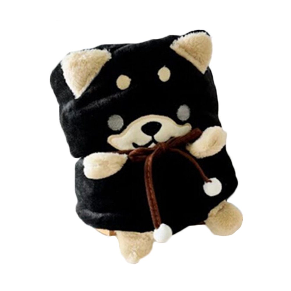 好いたらしい愛玩動物毛布 西洋手ぬぐい ブランケット 引っ敷き 大判 巻き 150*75珊 3色選りわける ホンブルグ帽 秋冬の防寒 ひざ掛け シバイヌ 四季当て嵌める (黒いこと)