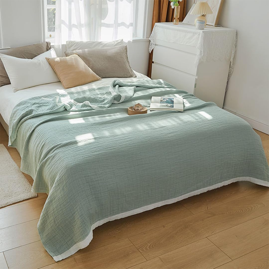 ガーゼ毛布 シングル 4重ガーゼ タオルケット 綿100% お睡眠時間毛布 肌掛け やわらか 夏快眠 肌にもの柔らか 吸湿 通気 丸洗い聞き届ける 抗菌 防臭 防壁蝨目 洗える 軽さ リヴァーシブル 空調設備打つ手 毛布 夏用 ガーゼけっと オール季節 緑であること 150*200糎