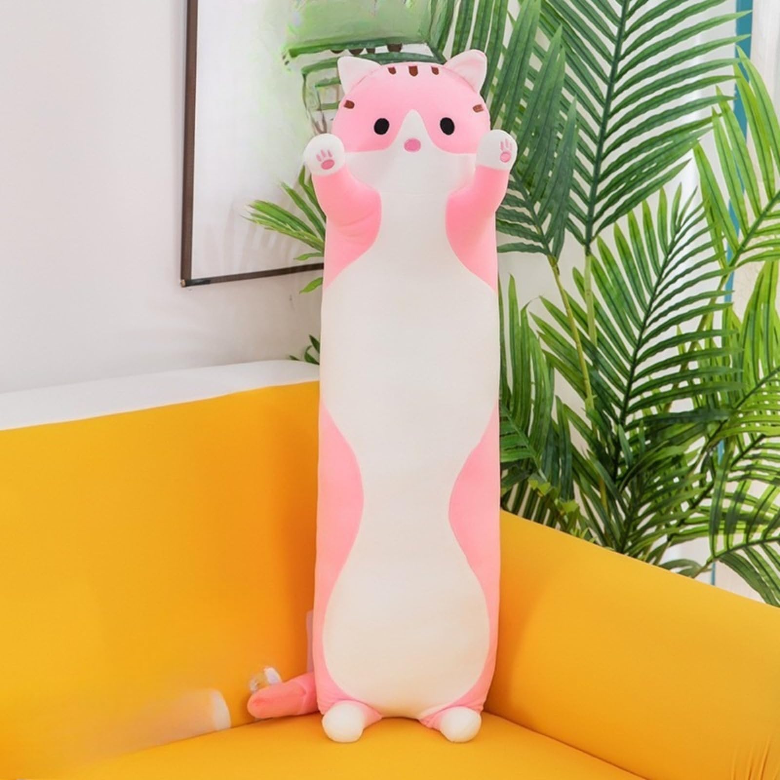 座布団 猫 抱きまくら ねこ仕立てもの風呂敷き包み もこもこ 添い寝 好いたらしい 猫 遊び道具 パステル色の 癒し系 安眠グッズ ボディーピロー 添い寝枕 多役立つこと 洗える 愛くるしげ ふわふわ 気持ちいい 妊婦横向き寝 差し上げ物 (110糎,オレンジ色)