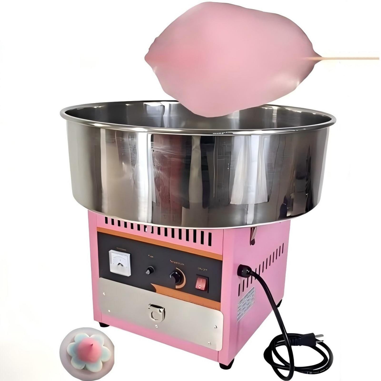 わたあめ機 わたがし 綿あめ製造機業務用キャンディフロスメーカー子供向けのワンボタンスタート付きプロフェッショナル電気キャンディメーカー 110V 簡単操作 手入れが簡単 こどもの日 誕生日プレゼント おもちゃ｜明金万代