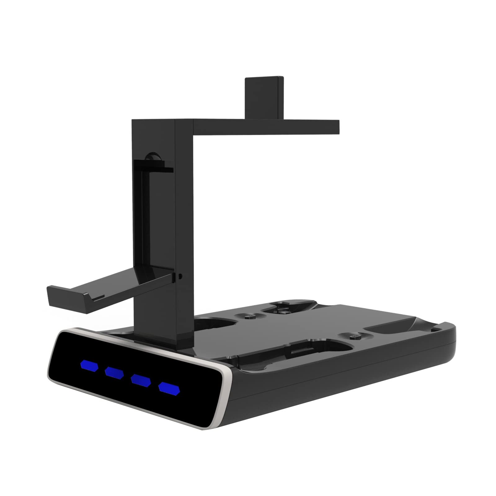高性能充電ステーション ヘッドセット スタンド 4 ゲームパッド コントローラー付き 充電スタンド ABS 素材 ゲーム アクセサリー ヘッドセット充電器|明金万代