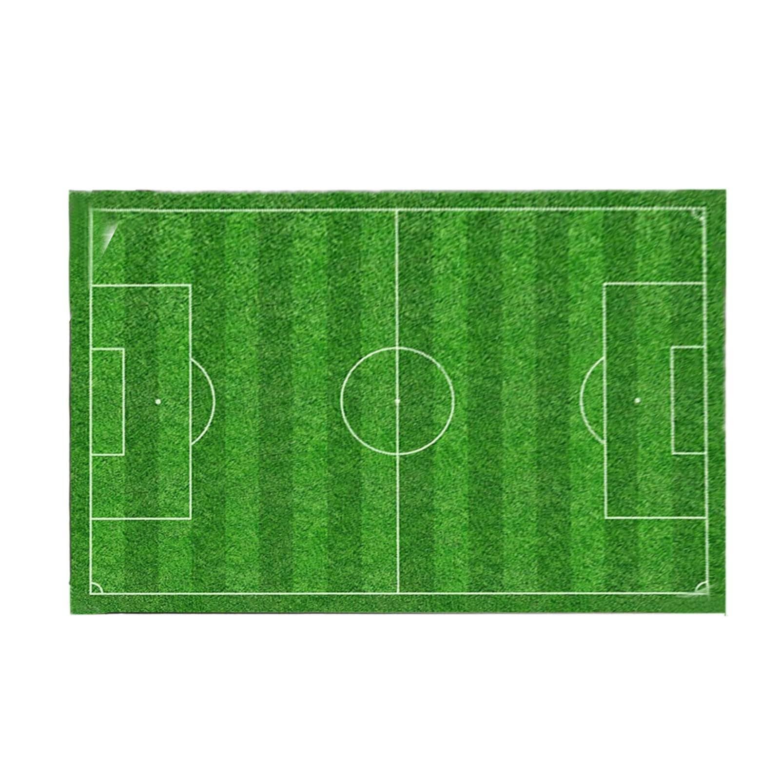 [QARADR] グリーン フットボール フィールド エリア ラグ 78 &times; 38 インチ サッカー スポーツ テーマ カーペット 大型 サッカー フィールド グラス モチーフ プレイマット エリア ラグ 滑り止め裏地付き 子供用 プレイルーム ホーム デコレーション /1212｜明金万代