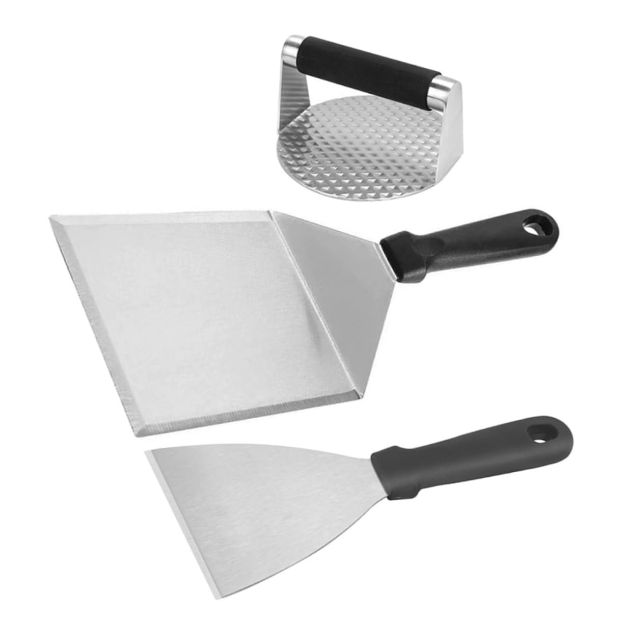 Bbqグリルセット バーガーパティプレス グリドル スパチュラ プレス スマッシャー キッチン用品 ステンレススチール|明金万代