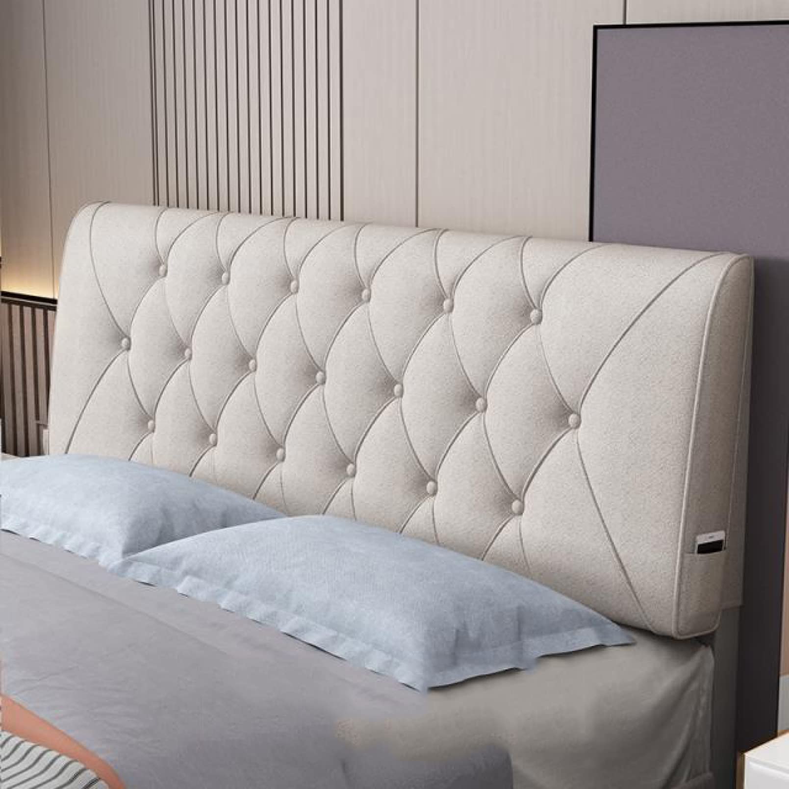 腰枕 A90*60*6cm 三角ウェッジ枕 ロング 通気性 蒸れない ダブルベッド 自宅用 クッション ヘッドボード付き 背当てクッション プレゼント用 北欧 スポンジ バックレスト 読書用 仮眠用 グレー 長方形 ヘッドボードクッション ベージュ 背もたれ付きクッション｜明金万代 22,487円