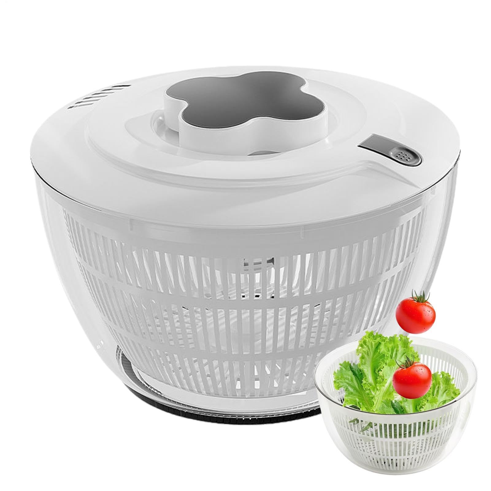 野菜スピナー サラダスピナー 野菜水切り器 - 容量5リットルの手動式で ポータブルかつ多機能なタイプです - サラダの水切りや洗いに使えるバスケット - ベリー類 果物 家庭用 業務用 厨房向け｜明金万代