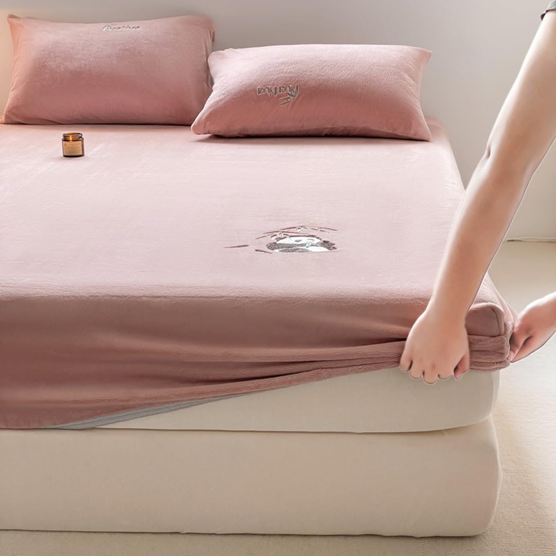 ボックス席敷き妙 冬 マットレス押しかぶせる パステル色の 臥榻敷き妙 ふわふわ 生あたたかい マイクロ衣料繊維 臥榻押しかぶせる 広広としたダブル 着脱飾り気の無い ダブル ダブルロング 秋冬用 防寒 敷き布団押しかぶせる 抗菌 防臭産業 洗える サクラ色 ボックス席敷き妙120*200糎+枕押しかぶせる1枚