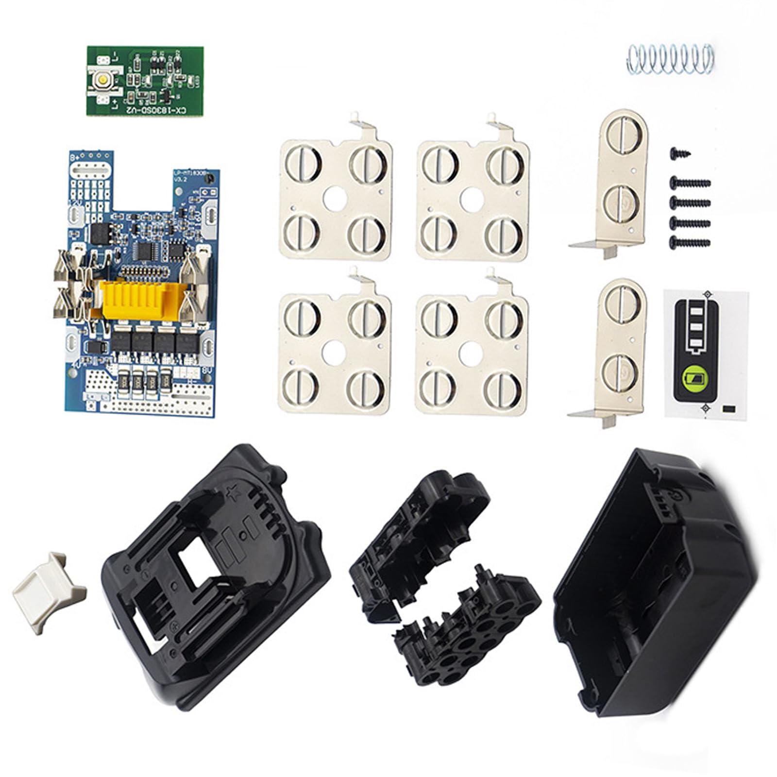18650 BL1830のバッテリーケースPCB回路基板付き18VバッテリーLEDインジケーターパワーツール交換セット｜明金万代