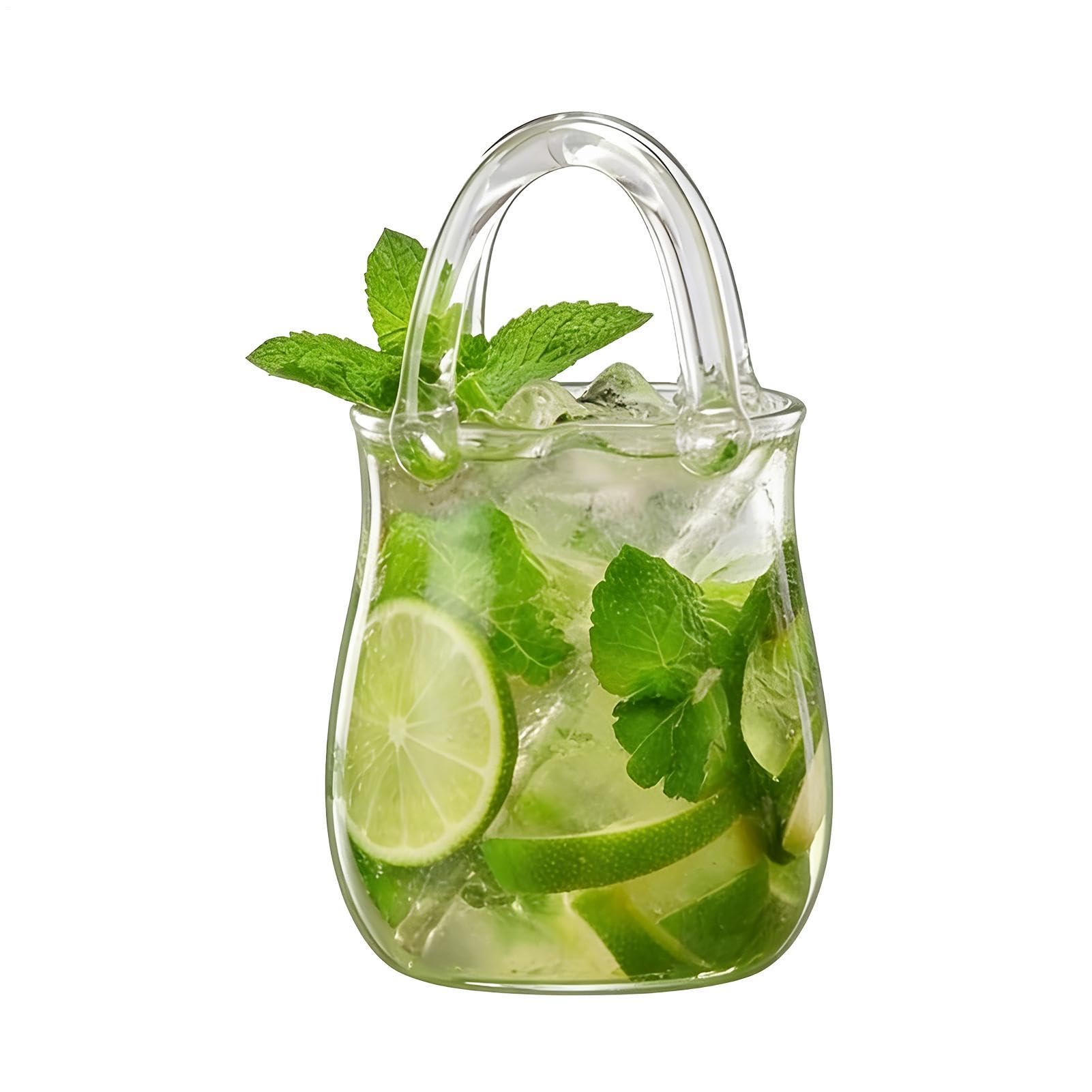 ポーチの形状においてのドリンクグラス,ハンドバッグ型飲料カップ | 装飾的なパースの形をしたグラスでございます | パーティー・家庭・ダイニングルーム・結婚式・誕生日・バー・キッチン・オフィス・アパート向け｜明金万代