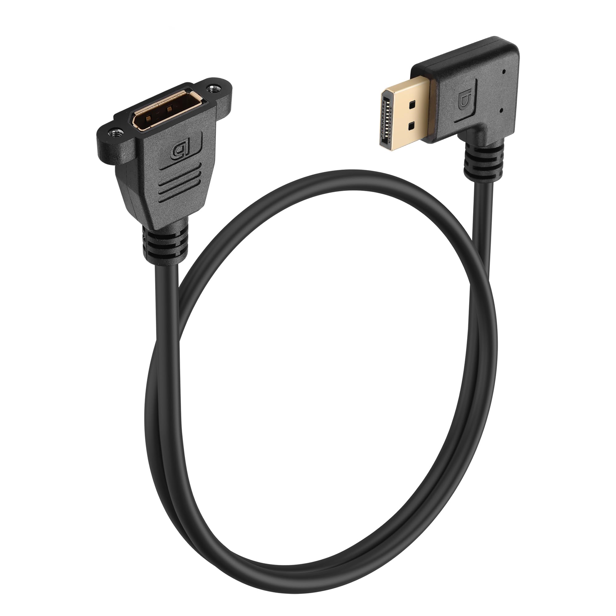 DisplayPort - DisplayPortパネルケーブル 90度直角ディスプレイポート 1.4ケーブル 4K@60Hz DPオス-メス延長コード ノートパソコン PC TV ゲームモニター用 1.6フィート