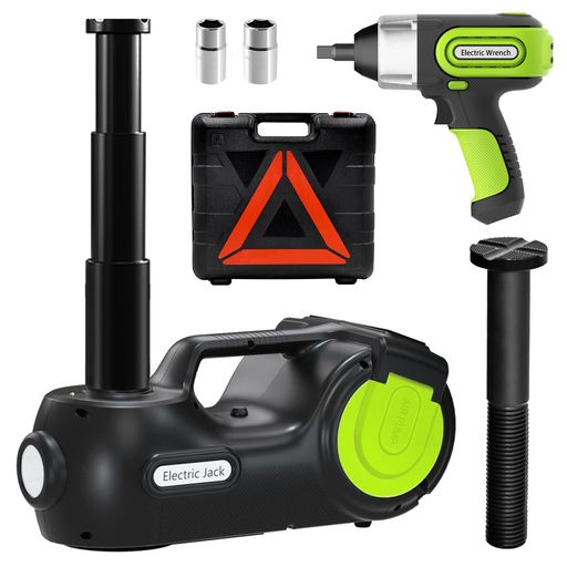 E-HEELP電動ジャッキ 自動車とSUVに適合電動じゃっき 155-530mm 耐荷重 5トン 3-in-1 多機能電動油圧ジャッキ インフレータポンプとLED懐中電灯 インパクトレンチ付き 車用のジャッキ 緊急タイヤ&hellip;｜マイアール