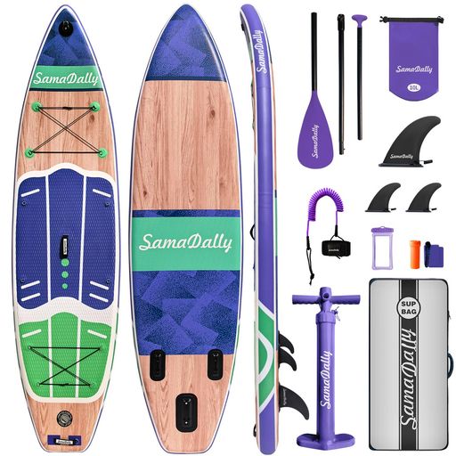 SamaDally sup パドルボード サップボード 滑り止め安定です サップボード, サーフィン、ヨガ、釣り、335cm(長さ)x86cm(幅)x15cm(厚さ) SUPアクセサリーのフルセットが付属しています (紫)|マイアール