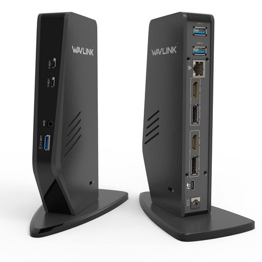 WAVLINK 縦置きUSB-C ユニバーサルドッキングステーション PD 65W デュアル4K/シングル5K Displays 2つのDP/2つのHDMIポート出力 拡張モード/ミラーモード 3つの USB-A/2つのUSB-Cポート下位互換性|マイアール