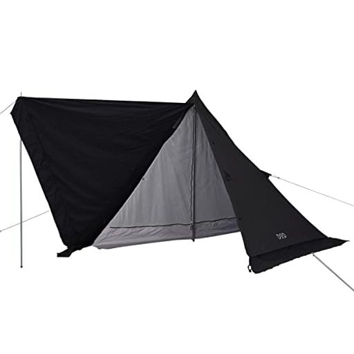 DOD(ディーオーディー) ムシャテント 1人用 火の粉に強い TC 素材の ソロテント T1-819-BK ブラック 組立サイズ(外寸):(約)W290xD290xH183cm ※ロープ、スカートを含まず。|マイアール