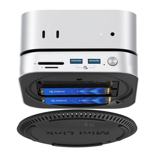 ORICO MiniLink Mac mini M4対応ドッキングステーション USB4 40Gbps超高速データ転送 7-IN-1 M.2 SSD スロットx2(NVMe) USB-A(10Gbpsx3)Micro/SDカードスロット4.0|マイアール