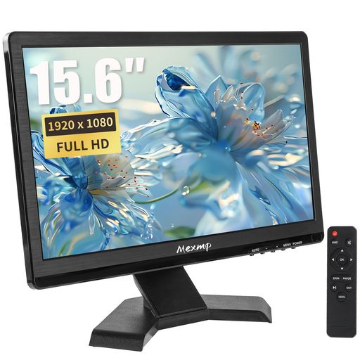 Mexmp 15.6インチ 小型FHD IPSモニター 1920x1080 60Hz 16:9 BNC/VGA/AV入力 内蔵スピーカー 監視カメラ DVR PC Raspberry Pi用｜マイアール