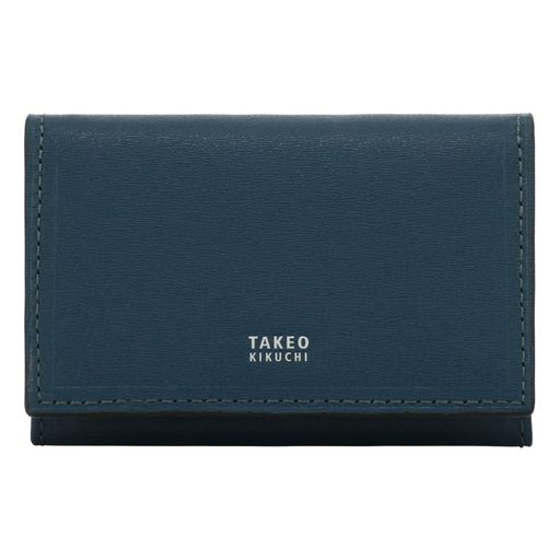 [タケオキクチ] 名刺入れ 本革 レザー メンズ 728612 マックス 風琴マチ カードケース カード入れ カード収納 牛革 イタリアンレザー 【07】 ネイビー｜マイアール