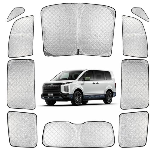 Perrace デリカ D5 用サンシェード 車用 サンシェード 断熱 遮光シェード 車窓日よけ 車中泊グッズ アウトドア 露天駐車 DELICA D5 UVカット 日除け 取付簡単 収納便利 全窓対応 10枚セット|マイアール