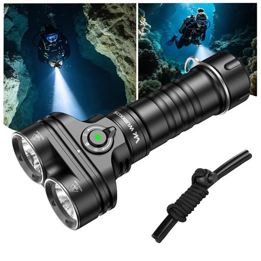 Wurkkos DL05 ダイビングライト 水中ライト 6000LM 14時間稼働 LED懐中電灯 IPX8 100M 防水 TypeC充電式 シュノーケリング 魚突き 釣り 夜間ダイビング キャンプ 登山 防災 アウトドア 向け ハンディ…|マイアール
