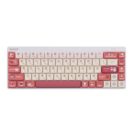 Syntech Chronos 68 配列 3 モード接続ロープロ軸メカニカルキーボード|2000mAh バッテリー 長時間駆動 PBT 耐摩耗キーキャップ バックライト 高さ調整可能脚サポート オフィス/ゲーミング対応|赤色｜マイアール