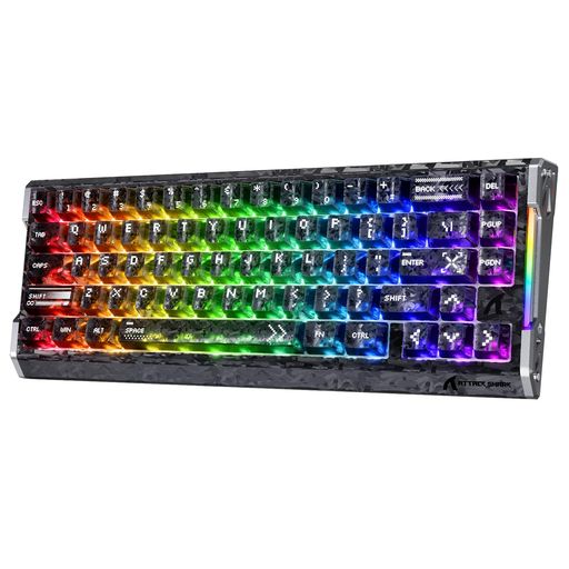 ATTACK SHARK R68HE ラピットトリガー ゲーミングキーボード カーボンコンポジット ポーリングレート8000Hz対応 RT0.005mm RGB 有線USB HUANO磁気スイッチ 0.08msディレイ ゲーミングキーボード｜マイアール