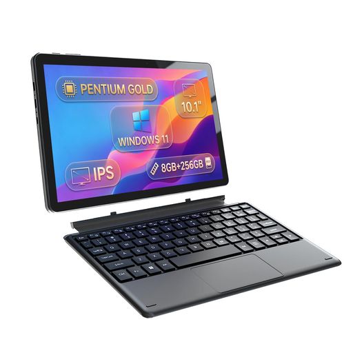 BNCF 2in1 タブレット、Windows 11 ノートパソコン 10インチ、 Pentium Gold 6500Y、2 コア 4 スレッド、最大3.4GHz、8GB+256GB、10.1” IN-CELL HD IPS 1280x800、Wi-Fi|マイアール