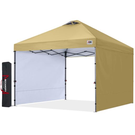 ABCCANOPY ワンタッチ タープテント 2mx2m 3mx3m 大型 風抜けベンチレーション サイドシート2枚付 スチールフレーム 4段階調節 ボタン式 UVカット遮熱シルバーコーティング センターロック 収納…|マイアール