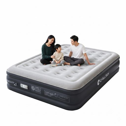 CHILLSUN エアーベッド エアマット ダブルサイズ エアベッド 電動ポンプ内蔵 フロック表面加工 耐久 安定 エアーマット 長さ203x幅152x厚さ40cm 耐荷重350kg 空気ベッド 人気 快適な寝心地 折り&hellip;｜マイアール