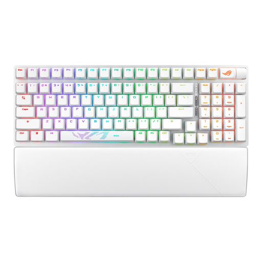 ASUS ゲーミングキーボード ROG Strix Scope II 96 Wireless 白/Bluetooth/有線 / 2.4GHz / 96%レイアウト/コンパクト/ホットスワップ対応/消音シリコンフォーム / 3段階の角度調整 /｜マイアール