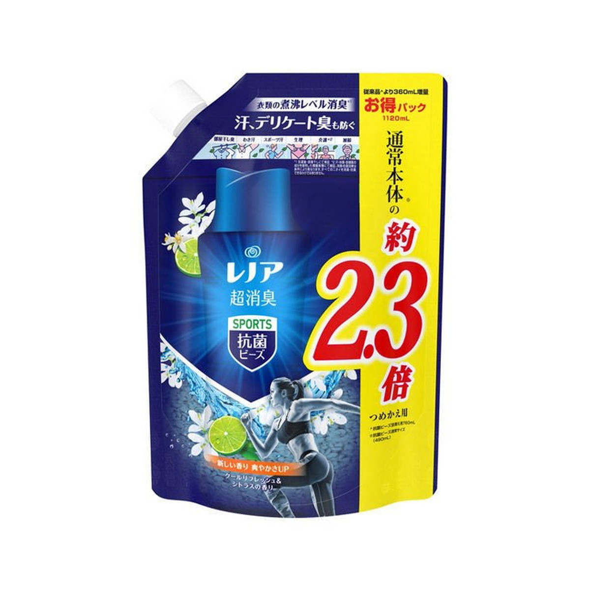 【楽天市場】PG レノア 超消臭 スポーツ 抗菌ビーズ クールリフレッシュ つめかえ用 特大サイズ 760ml : マイレピ P＆Gストア