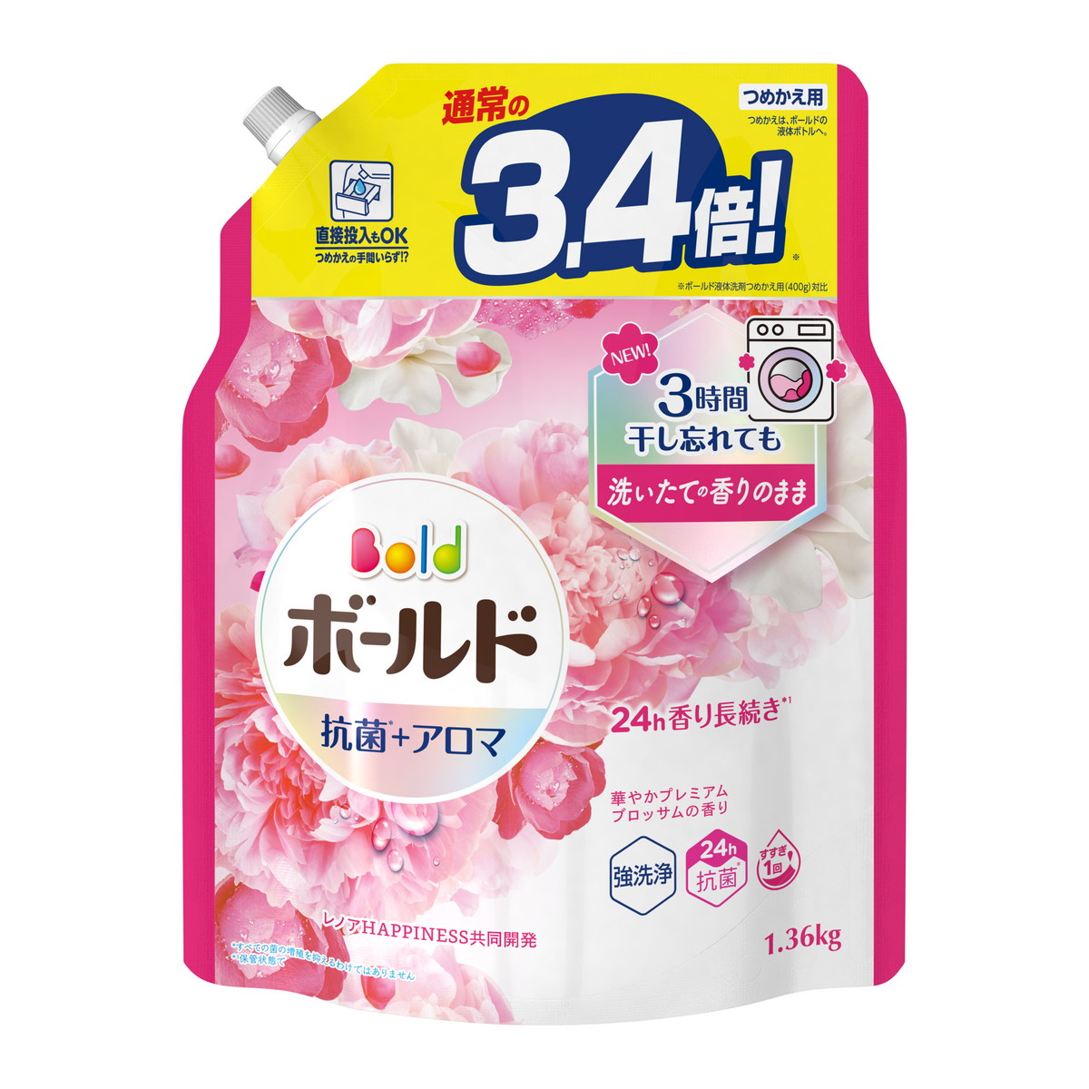P＆G　ボールド　フラワーサボン　抗菌＋アロマ　超特大サイズ　780g　16袋 Amazon | ボールド 洗濯洗剤 液体 フレッシュフラワーサボン