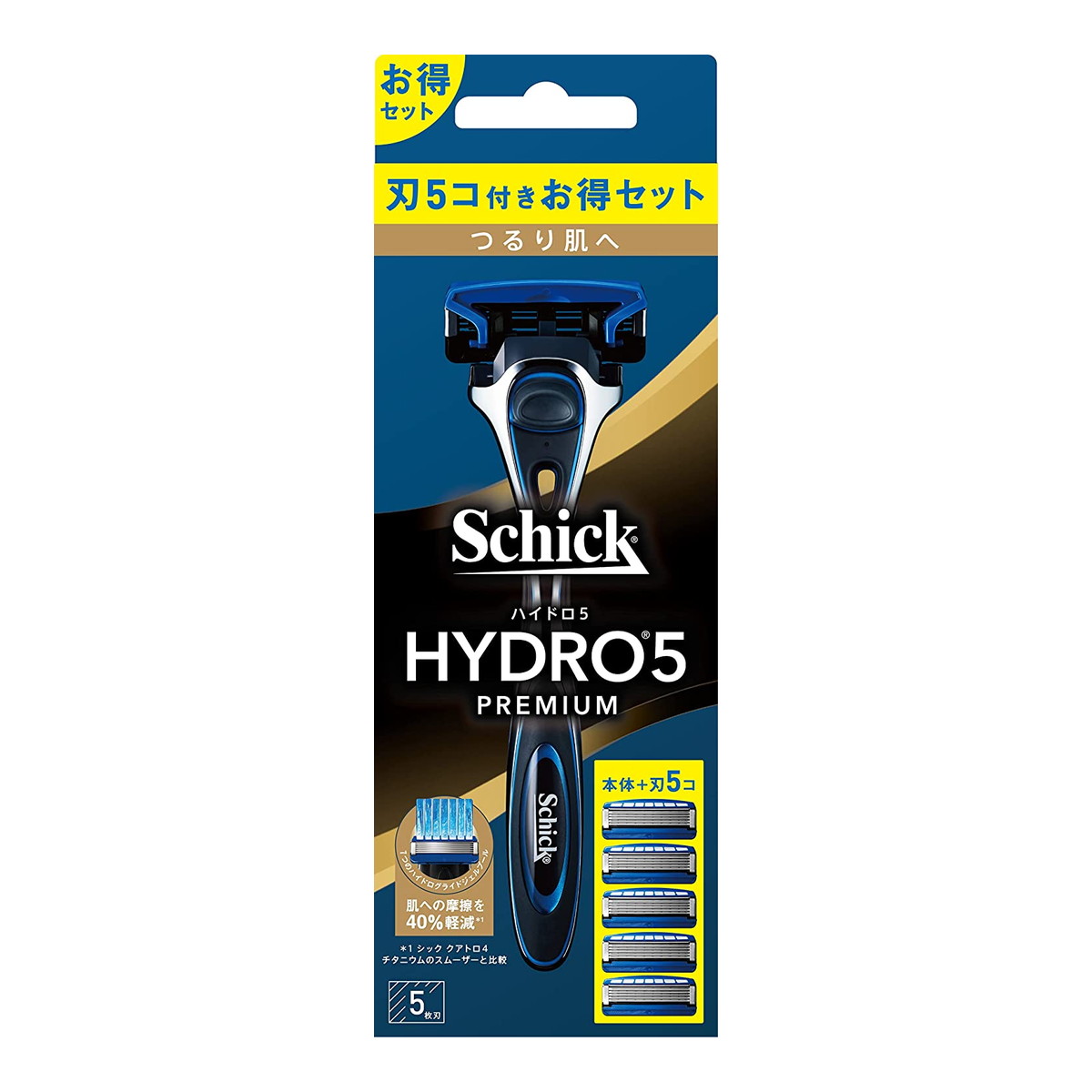 【送料込・まとめ買い×2個セット】シック・ジャパン schick シック ハイドロ5 プレミアム つるり肌へ コンボパック(ホルダー(刃付き)+替刃4コ) カミソリ