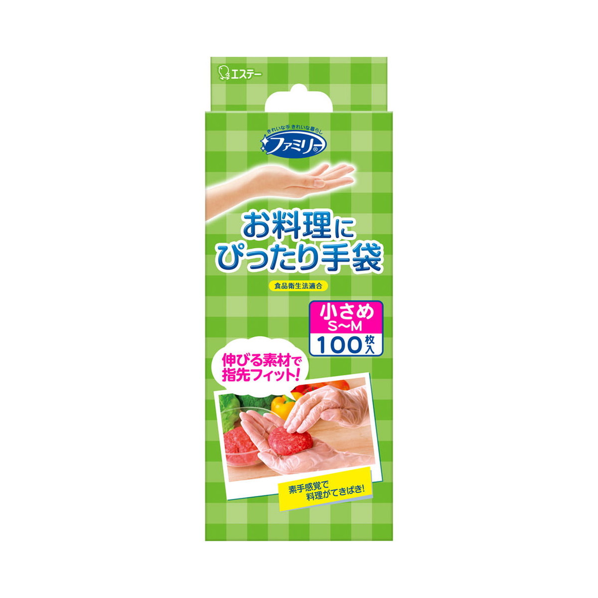 【送料込・まとめ買い×24個セット】エステー ファミリー お料理にぴったり手袋 小さめ SMサイズ 半透明 100枚入