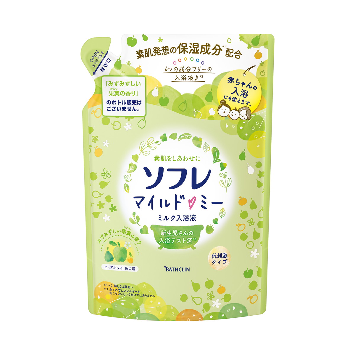 【送料込・まとめ買い×10個セット】バスクリン ソフレ マイルド・ミー ミルク入浴液 みずみずしい果実の香り 600mL